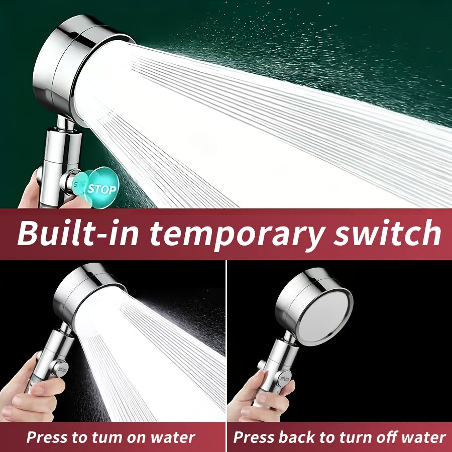 Adjustable Shower Head with Three Spray Settings and Angle Adjustment, H37 Bathroom Showerhead in Four Colors, One Piece Without Hose or Holder