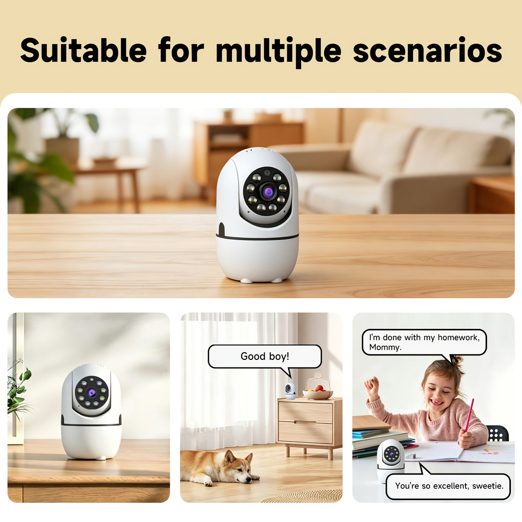 Indoor Security Camera 2 Pack, Baby & Pet Monitor with 355° Pan Tilt, Full-Color Night Vision, Motion Detection, 2-Way Talk, Dual WiFi 2.4G/5G, Cloud & SD Storage, Alexa Smart Home Cameras