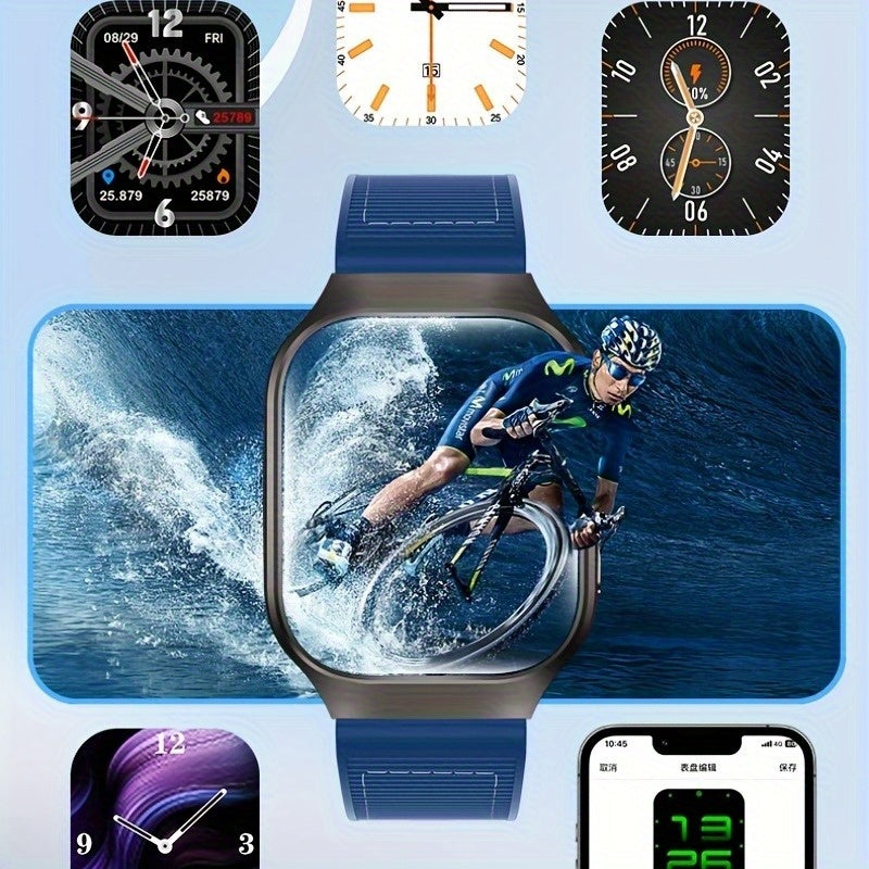 Curved OLED Calling Smartwatch with Listed 2.01-Inch Touchscreen, Voice Assistant, Mini Games and 100-Plus Sports Modes, Magnetic Charging and Four Color Choices