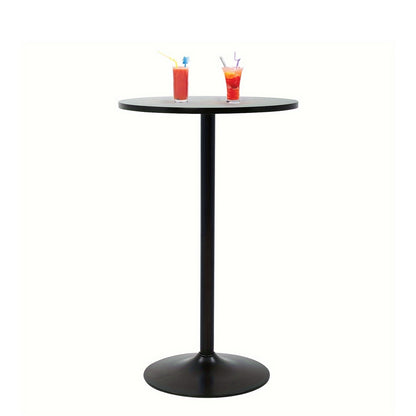 Round Bar Table with Listed 23.5-Inch Diameter Top, Modern Cocktail Furniture in Black or White with Separate Adjustable and Two-Piece Black Options for Small Spaces
