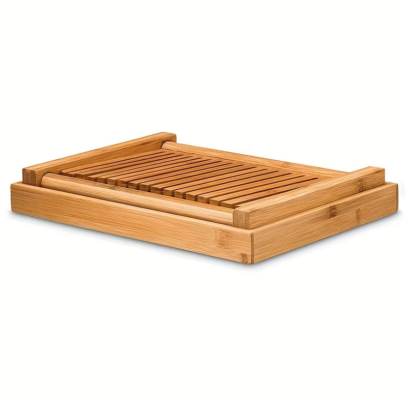 Foldable Bread Slicer with Crumb Tray, A1 Bread Cutting Board and Crumb Collector for Home Loaf Preparation, Kitchen Counter Organization and Storage