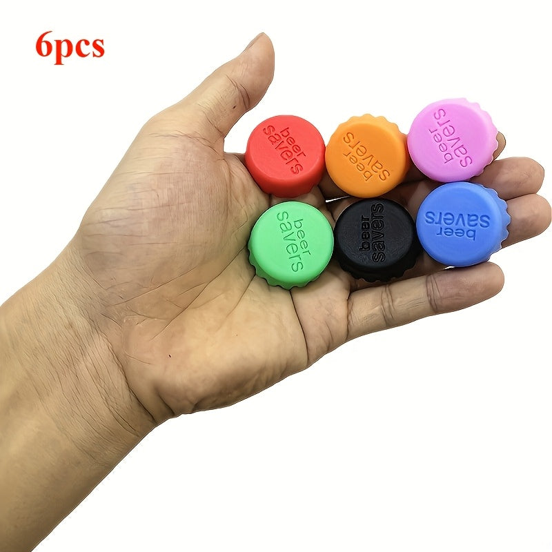 Reusable Silicone Bottle Caps Set of 6, Colorful Bottle Covers for Compatible Wine, Beer and Vinegar Bottles, Practical Kitchen Beverage Storage Accessories
