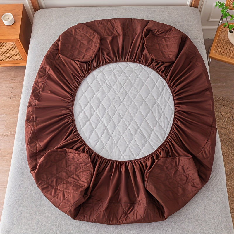 Rhomboid Pattern Mattress Protector, Single Thickened Fitted Bed Cover with Eleven Size Labels and Eight Color Options for Bedroom and Guest Room Bedding