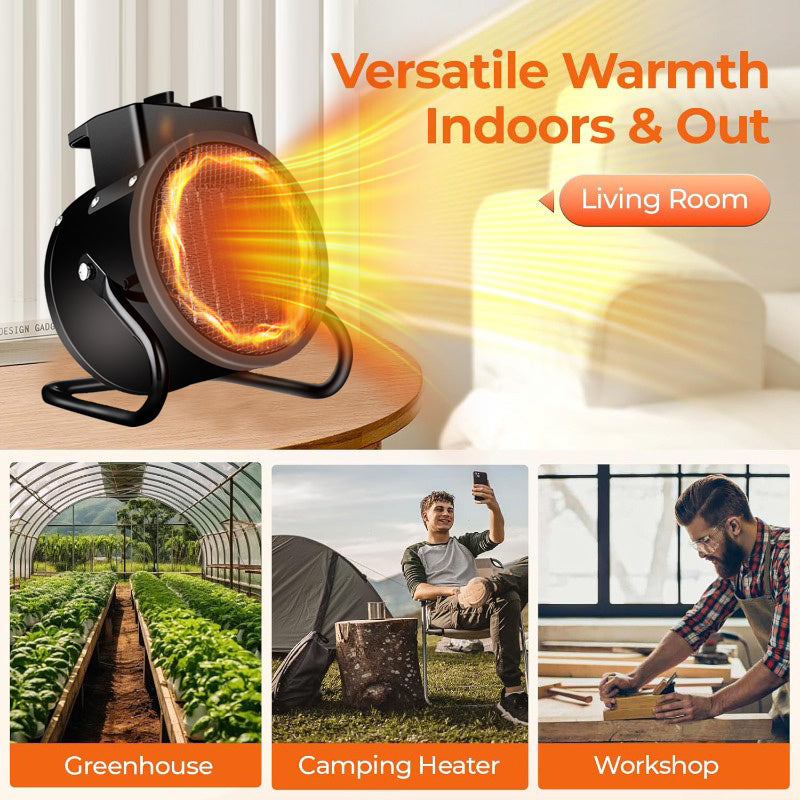 Portable PTC Ceramic Heater with Listed 1500W Heating and Overheat Protection, Black or Yellow Space Heater Options for Manufacturer-Approved Locations