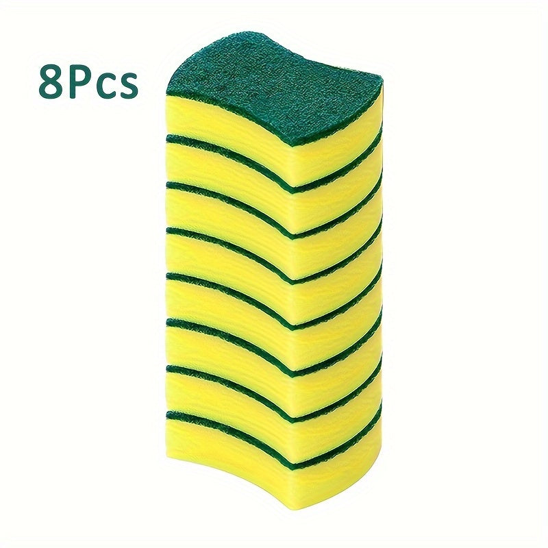 Melamine Foam Cleaning Sponges 8-Pack with Double-Sided Design for Compatible Kitchen and Bathroom Surfaces, Household Scrubbing Pads for Everyday Cleanup
