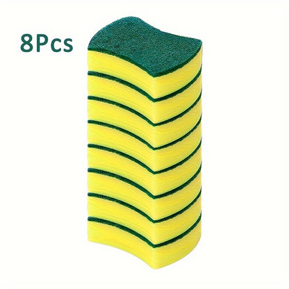 Melamine Foam Cleaning Sponges 8-Pack with Double-Sided Design for Compatible Kitchen and Bathroom Surfaces, Household Scrubbing Pads for Everyday Cleanup