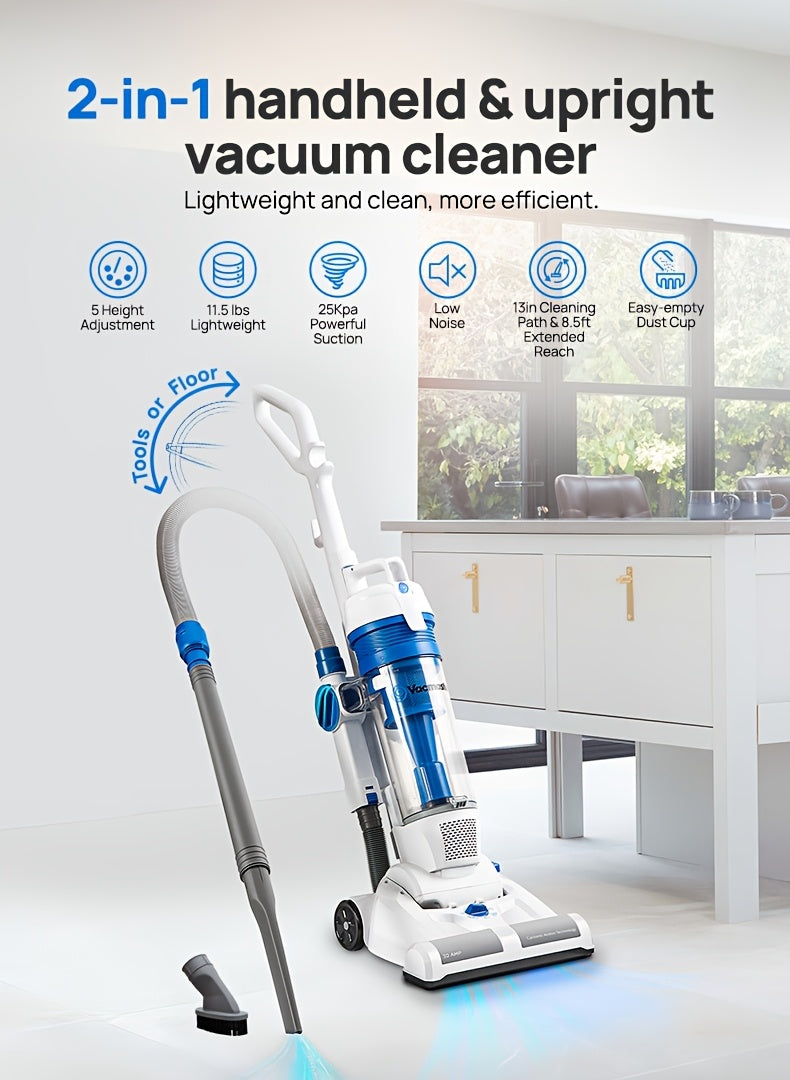 Vacmaster Upright Vacuum Cleaner UC0101 with Bagless Design, Listed 20-Foot Cord and 13-Inch Cleaning Path for Compatible Carpet, Hard Floor and Pet Hair Cleanup