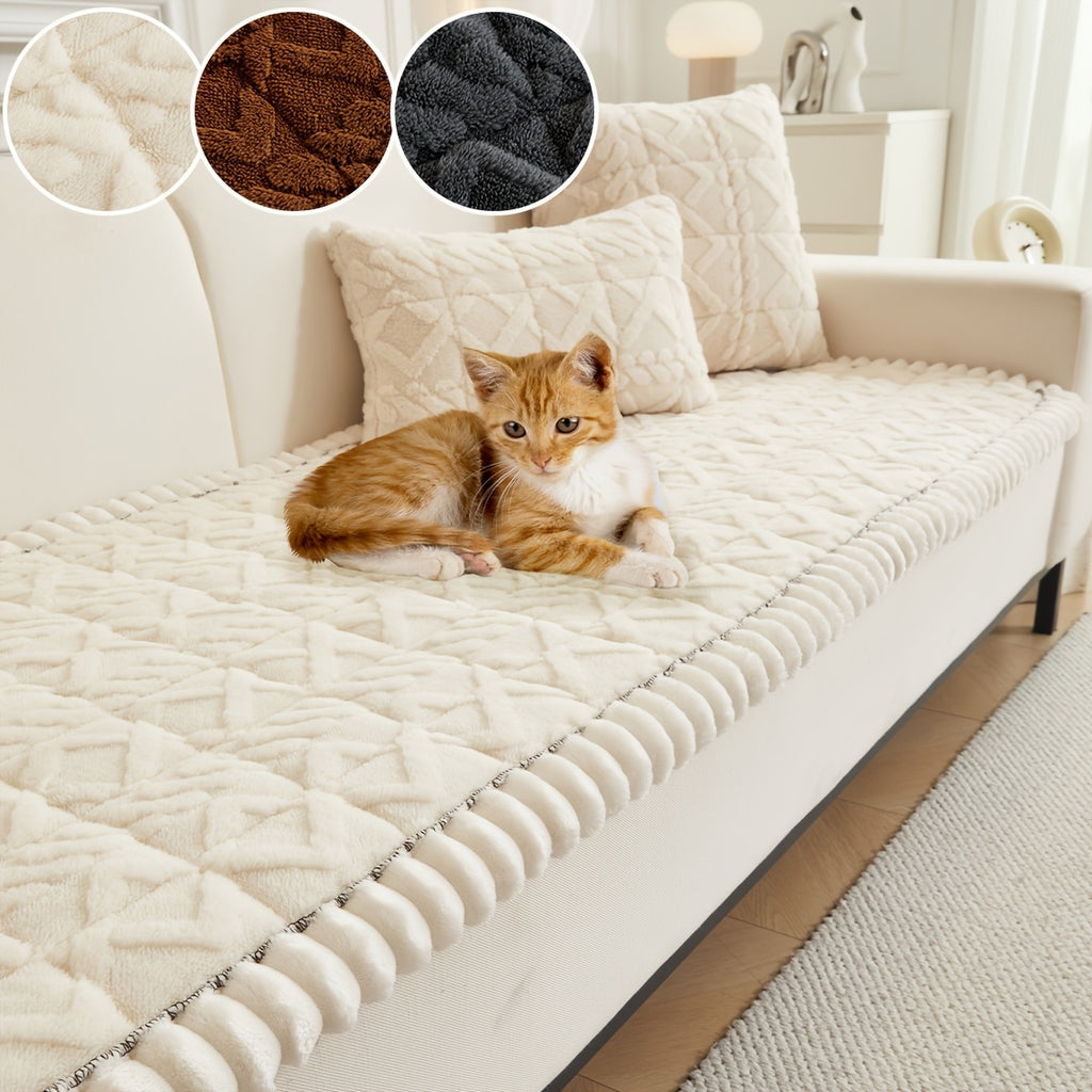 Quilted Sofa Cushion Cover, Single Polyester Seating Layer in Five Colors with Loveseat, 3-Seater, 4-Seater and Plus4 Options for Living Room Refreshes