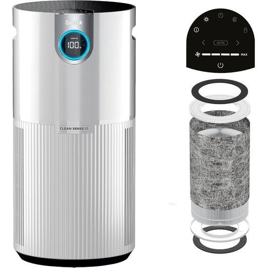 Shark Nanoseal HEPA Air Purifier MAX for Large Rooms up to 1350 Sq Ft, Certified Refurbished Smart Air Cleaner with Clean Sense IQ Auto-Adjust, Captures 99.98% of Dust, Allergens and Pet Dander, Quiet for Bedroom and Living Room, White