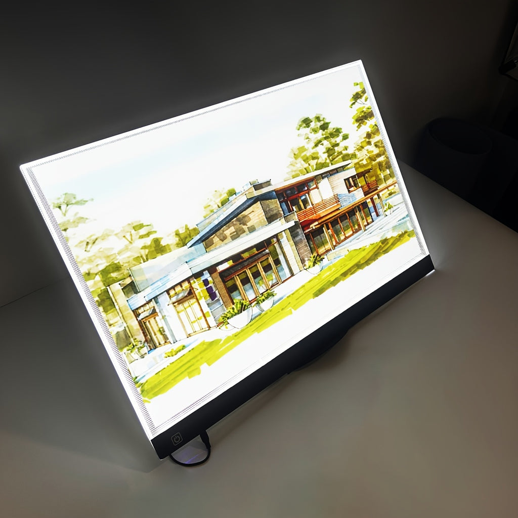 Diamond Painting LED Light Pad with Three Brightness Levels, A2-Labeled 5W Acrylic Tracing Board, Listed 40 x 60 x 0.42cm Size and USB Cable for Art Projects