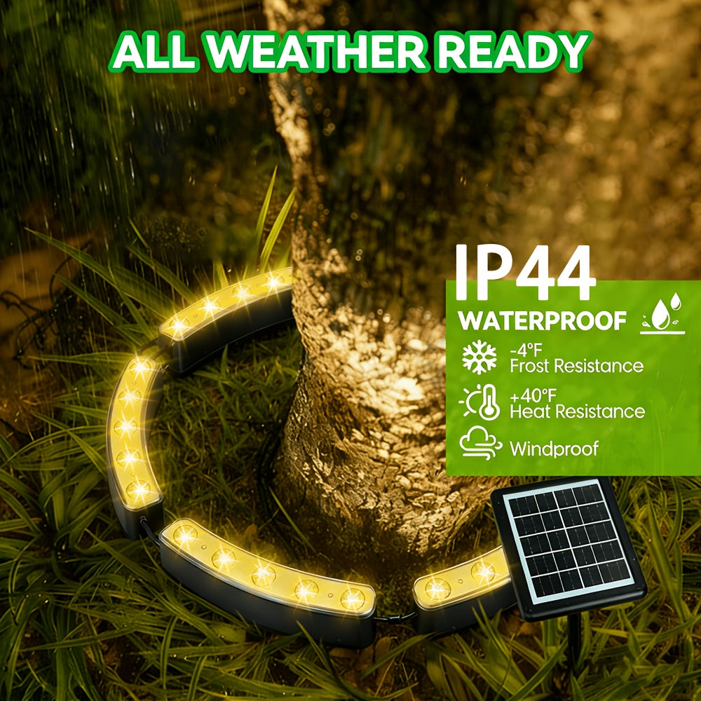 Solar Tree and Lawn Lamp for Outdoor Courtyard, Landscape and Large Potted Plant Lighting, One-Pack White, Warm or Color Light Options for Garden Decor