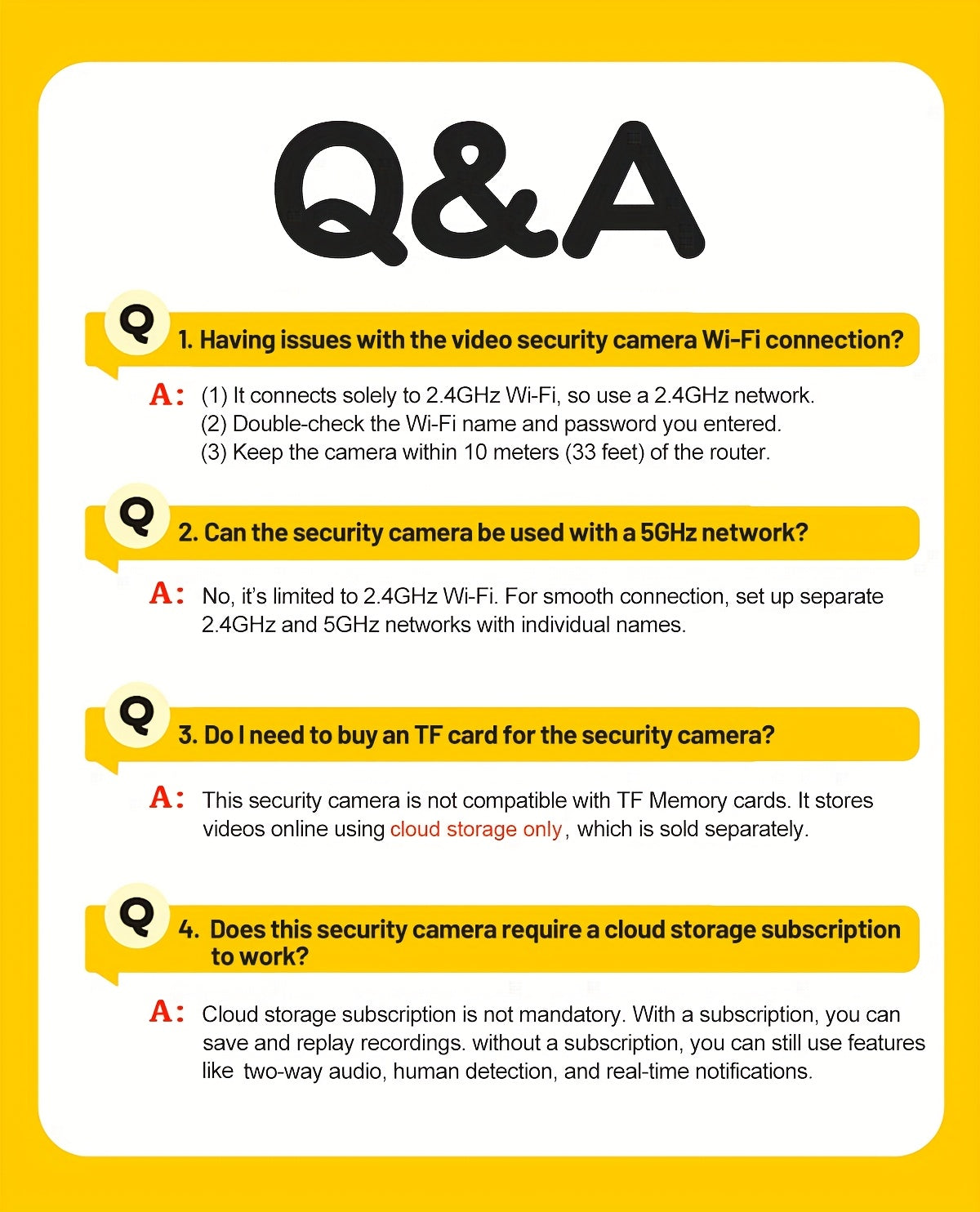 1080P Home Security Camera 4-Pack with WiFi, Full-Color Night Vision, Two-Way Audio, App Control and Listed Alexa Support for Indoor Motion Monitoring