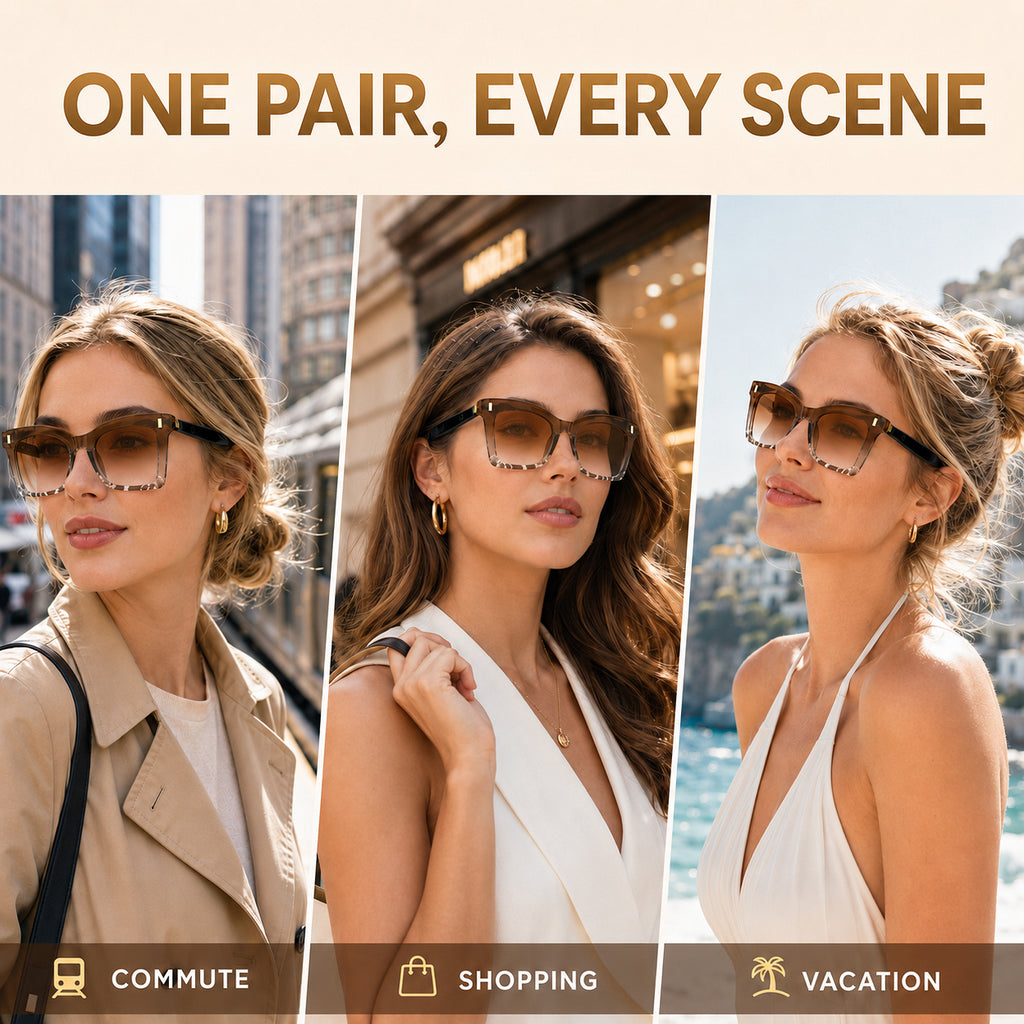 Cat Eye Smart Glasses for Women, SM02 Wireless Audio Eyewear with Listed Bluetooth 6.0, Wear Sensor and Automatic Connection Feature for Everyday Listening