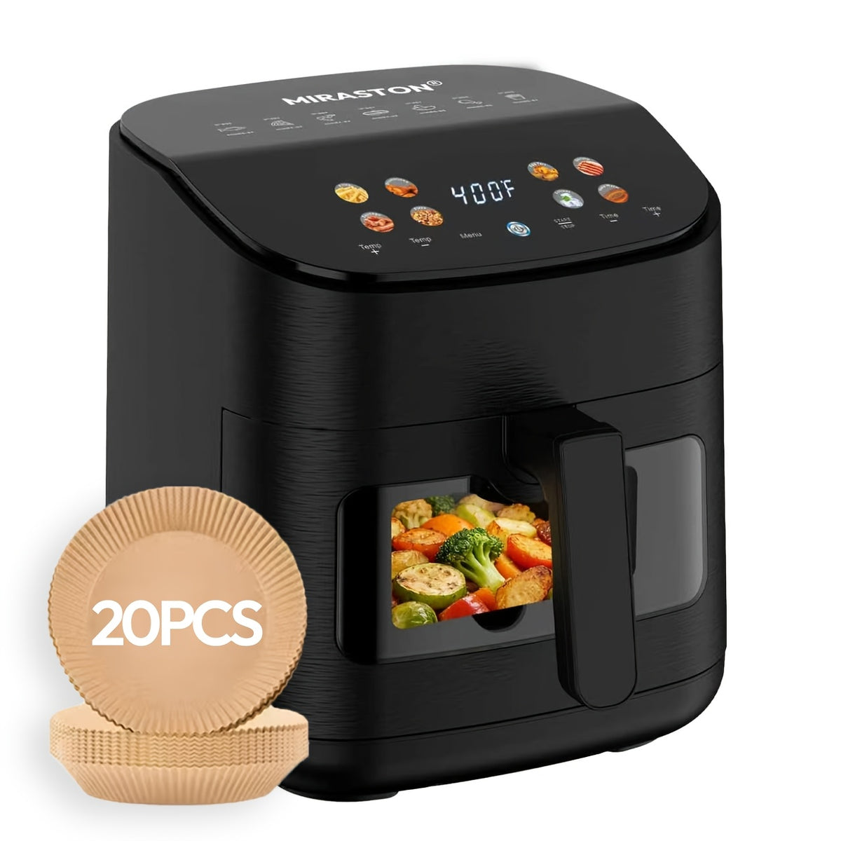 Viewing Window Air Fryer with Listed Angled Color Touchscreen and 8 Cooking Presets, 2.8QT or 6.8QT Options for Everyday Meals, Snacks and Family Gatherings
