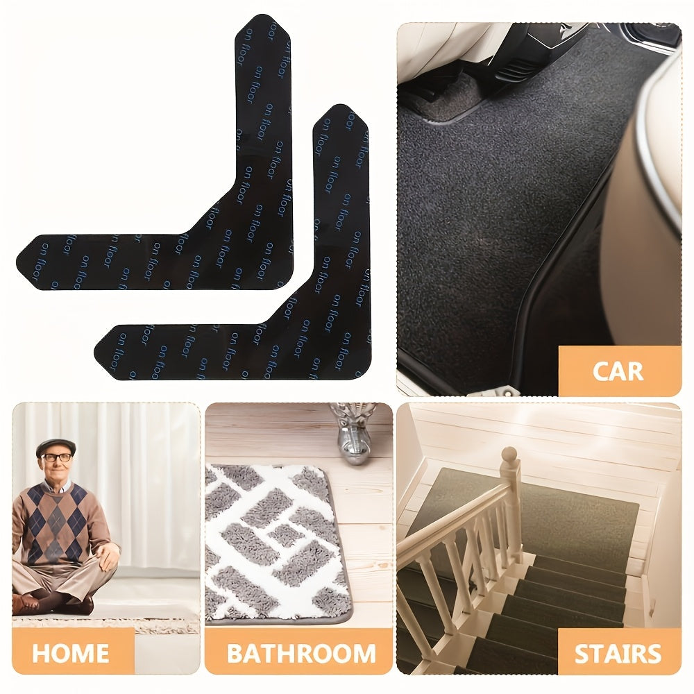 Reusable Carpet Gripper Stickers in 12 or 24 Piece Packs, Washable Adhesive Pads for Compatible Area Rugs, Sofa Cushions and Household Fabric Placement