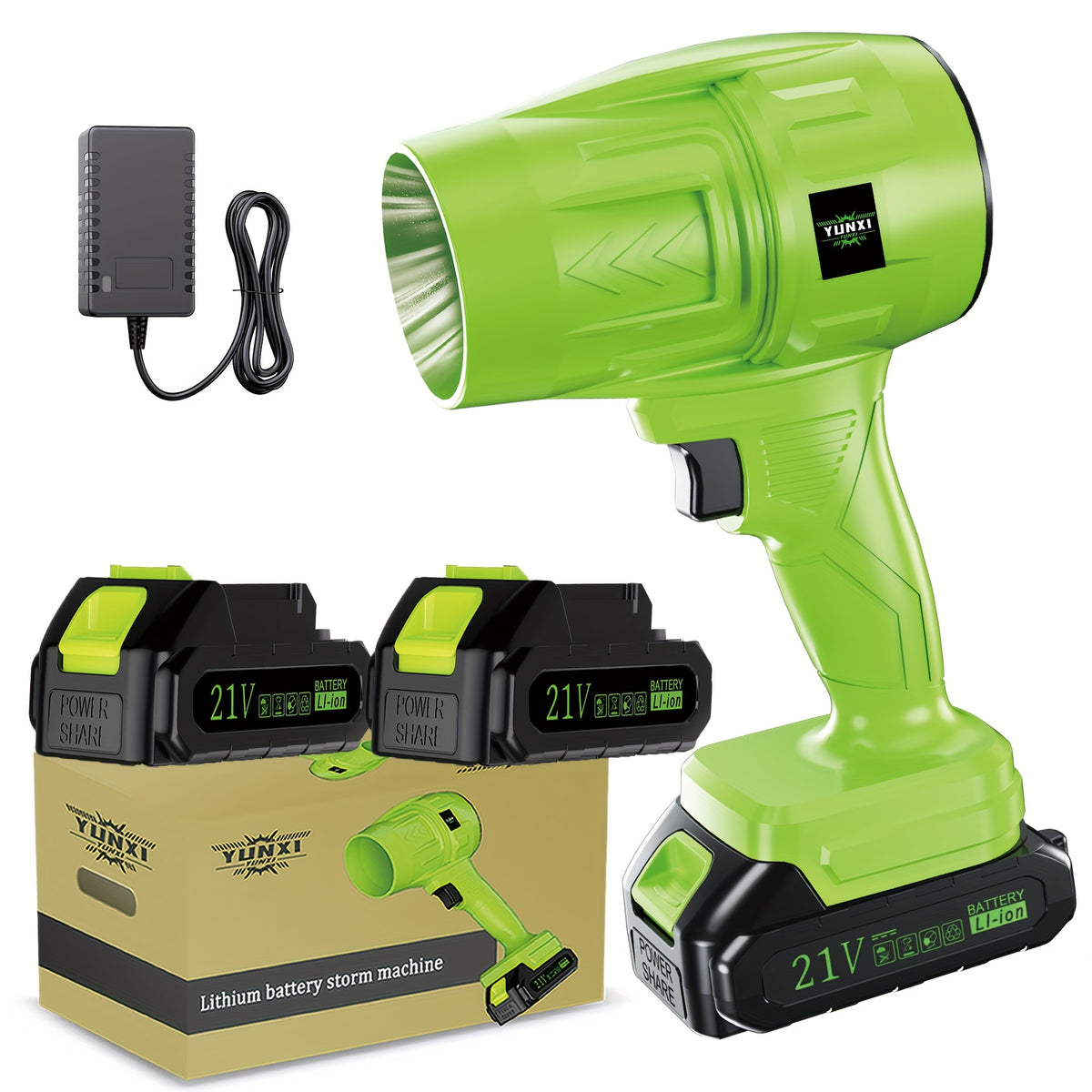 Cordless Turbo Fan Leaf Blower for Outdoor Leaves and Dust, Portable Handheld Cleaning Tool with One- or Two-Battery Accessory Options