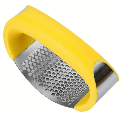 Arc-Shaped Garlic Press with Listed Stainless Steel Ring Design, Manual Garlic Masher for Homemade Sauces, Marinades and Everyday Kitchen Meal Preparation