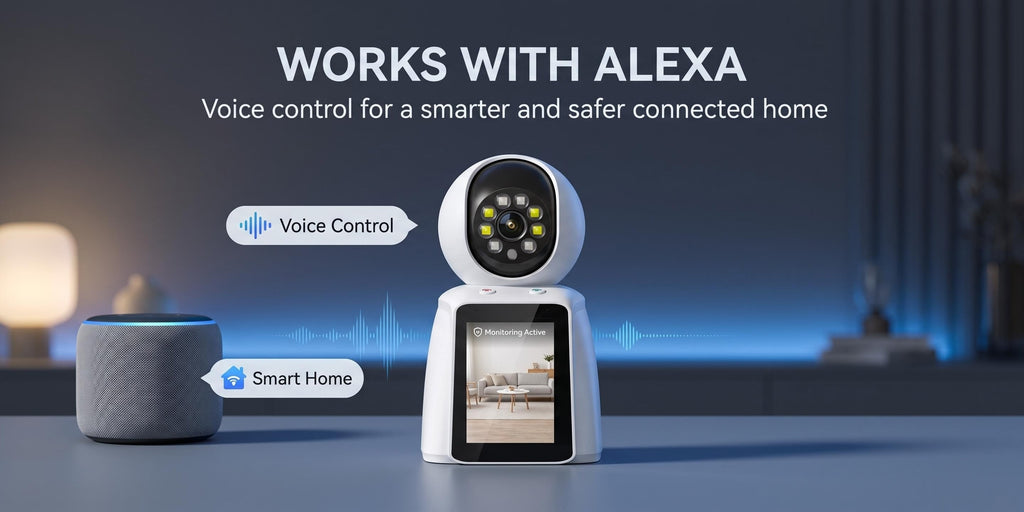 Screen-Equipped Video Call Camera with Listed 3MP Imaging, WiFi Two-Way Video and Audio, One-Click Call Button, PTZ Design and Motion Alerts for Indoor Home Monitoring