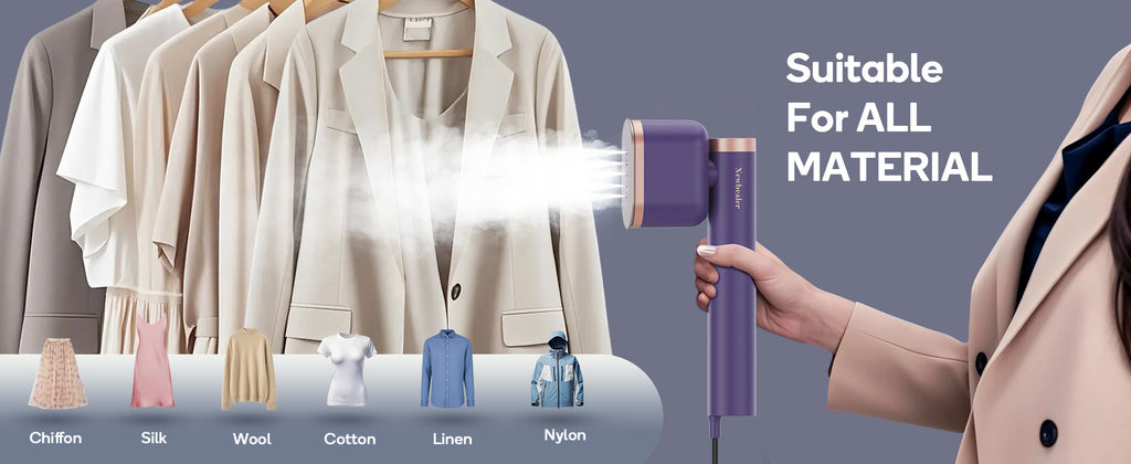 Portable Garment Steamer in Royal Purple, 1200W Handheld Clothes Steamer with 15-Second Heat-Up and Auto Shut-Off for Home and Travel Fabric Care