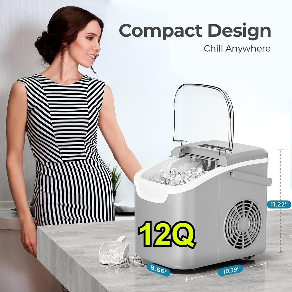 Self-Cleaning Countertop Ice Machine for Home and Kitchen, Nugget or Bullet Ice Model Options with Listed 35lb or 26lb Output for Everyday Drinks