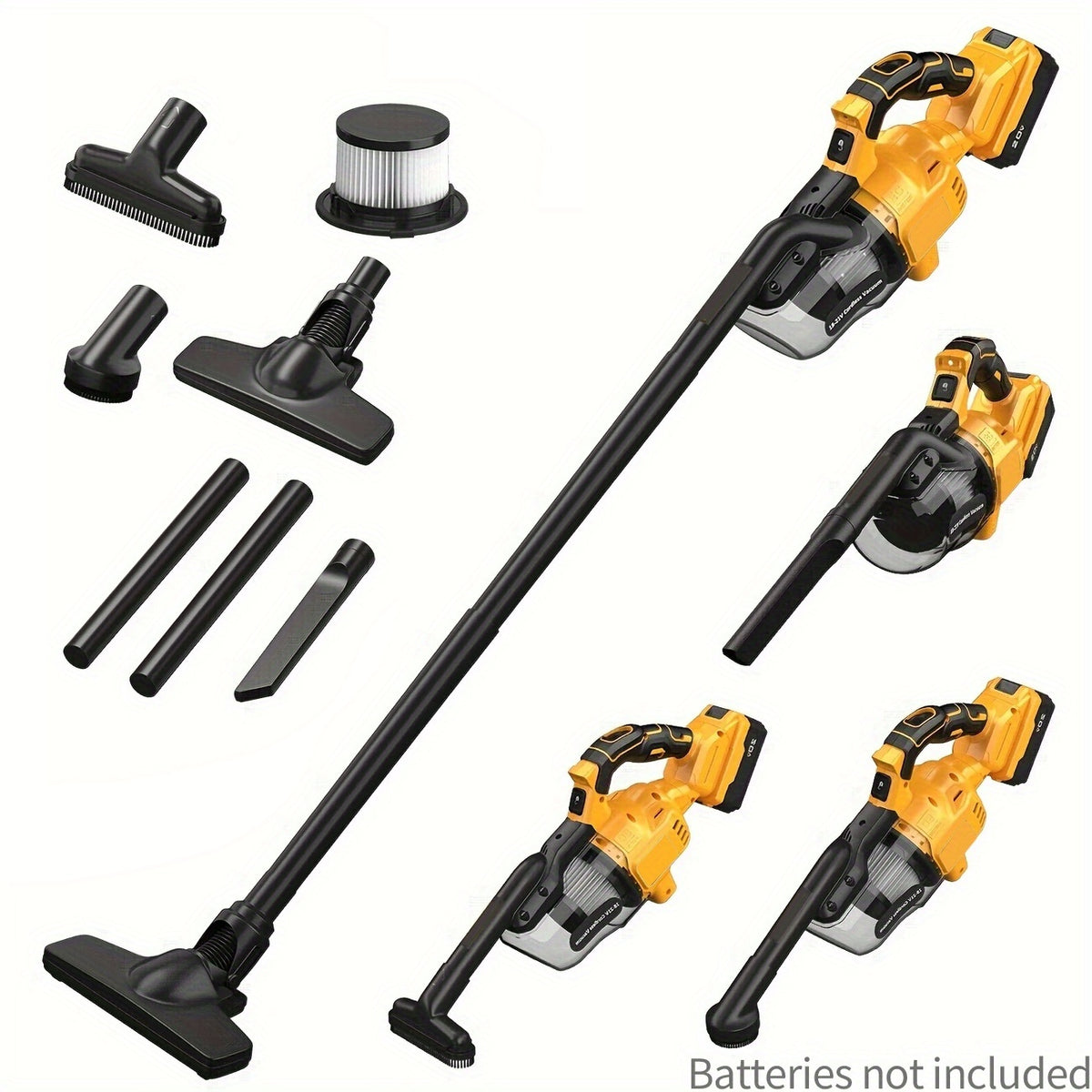 Battery-Not-Included Handheld Vacuum Cleaner Compatible with DeWalt 20V Batteries, Cordless Portable Cleaner with Listed Washable HEPA Filter for Home and Car
