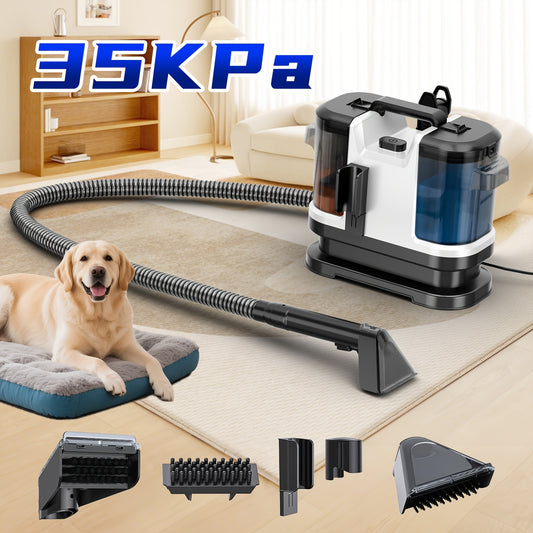 35kPa Portable Upholstery Spot Cleaner with Dual-Size Brush, Integrated Blowing and Suction, ABS Resin Body and 120V Power for Home Cleaning