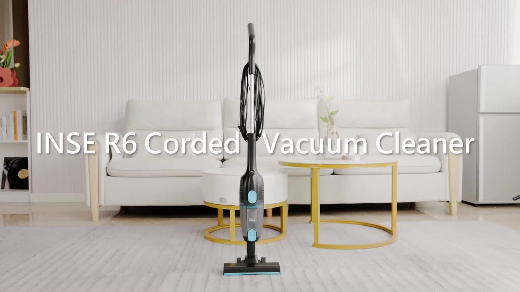 600W Bagless Stick Vacuum INSE with Listed 20kPa Suction and 18-Foot Cord, Handheld Cleaning Format in Seven Colors for Compatible Floors and Pet Hair Cleanup