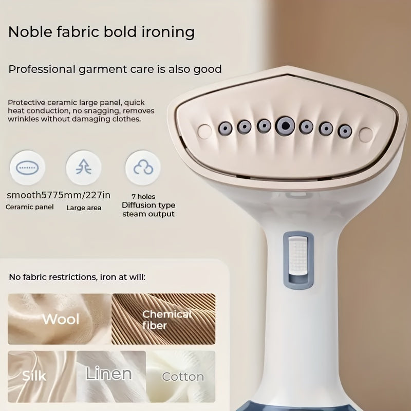 Foldable Clothing Steam Iron with Listed 1500W Power and 15-Second Heat-Up, Portable Handheld Garment Care Appliance in Grey or White for Home and Travel