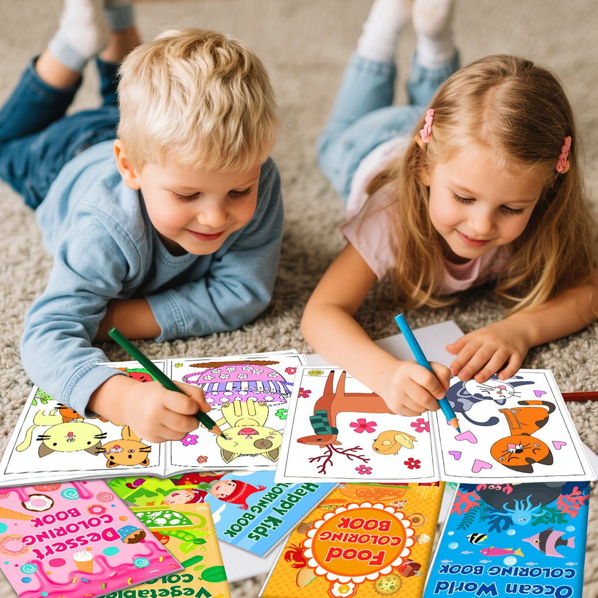 Mini Coloring Books for Kids, 48-Pack Bulk Party Favors with Summer, Christmas and Car Themes for Birthday Goodie Bags and Classroom Coloring Activities