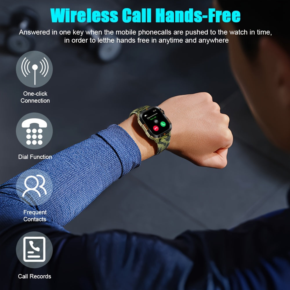 Outdoor Calling Smartwatch with Listed Compass, Altimeter, Barometer and LED Flashlight, 600mAh Battery and Sleep Tracking in Five Style Labels for Men
