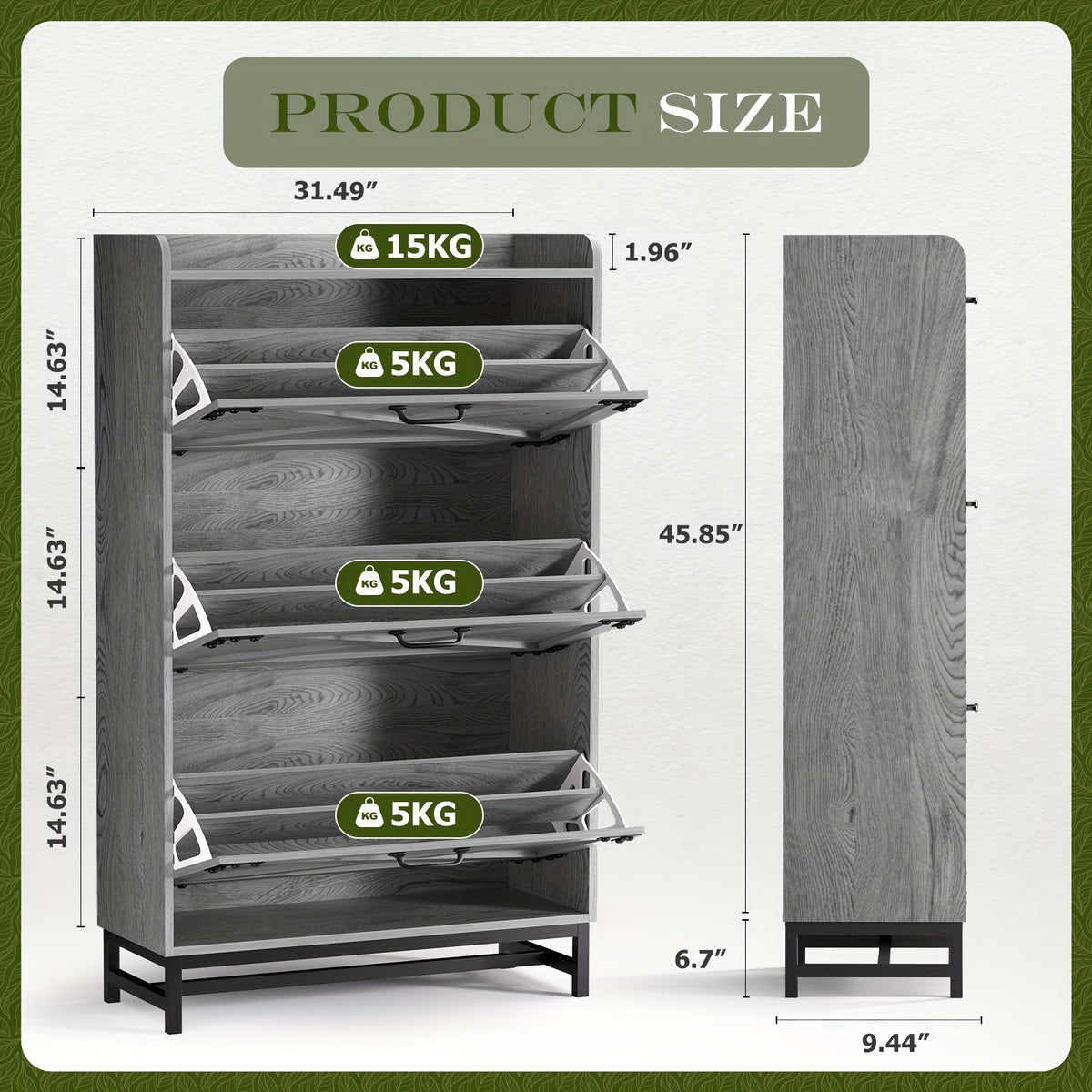 Shoe Storage Cabinet for Entryway and Hallway Organization, Black Upgrade or White Two, Three and Four-Door Options with Listed Flip-Drawer Storage Features