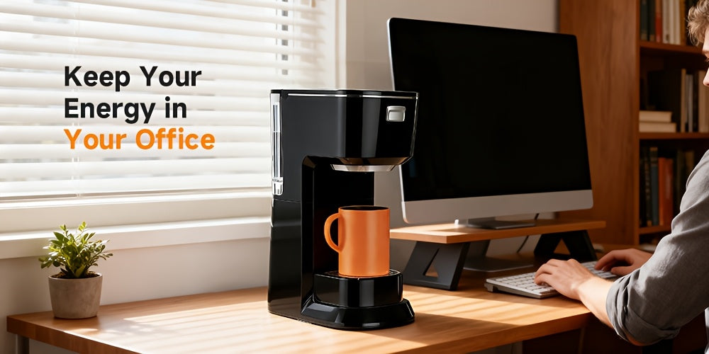 Compact One-Button Coffee Maker for Home, Everyday Coffee Machine with Simple Start Control in Black or White for Kitchen Counters and Morning Routines