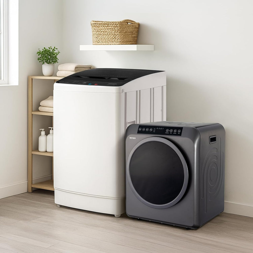 Washer and Dryer Combo, Compact Wash & Dry Laundry Set, Stainless Steel Tub, Smart Control, Low Noise, Wall-Mountable, for Apartment, Dorm, RV & Small Space