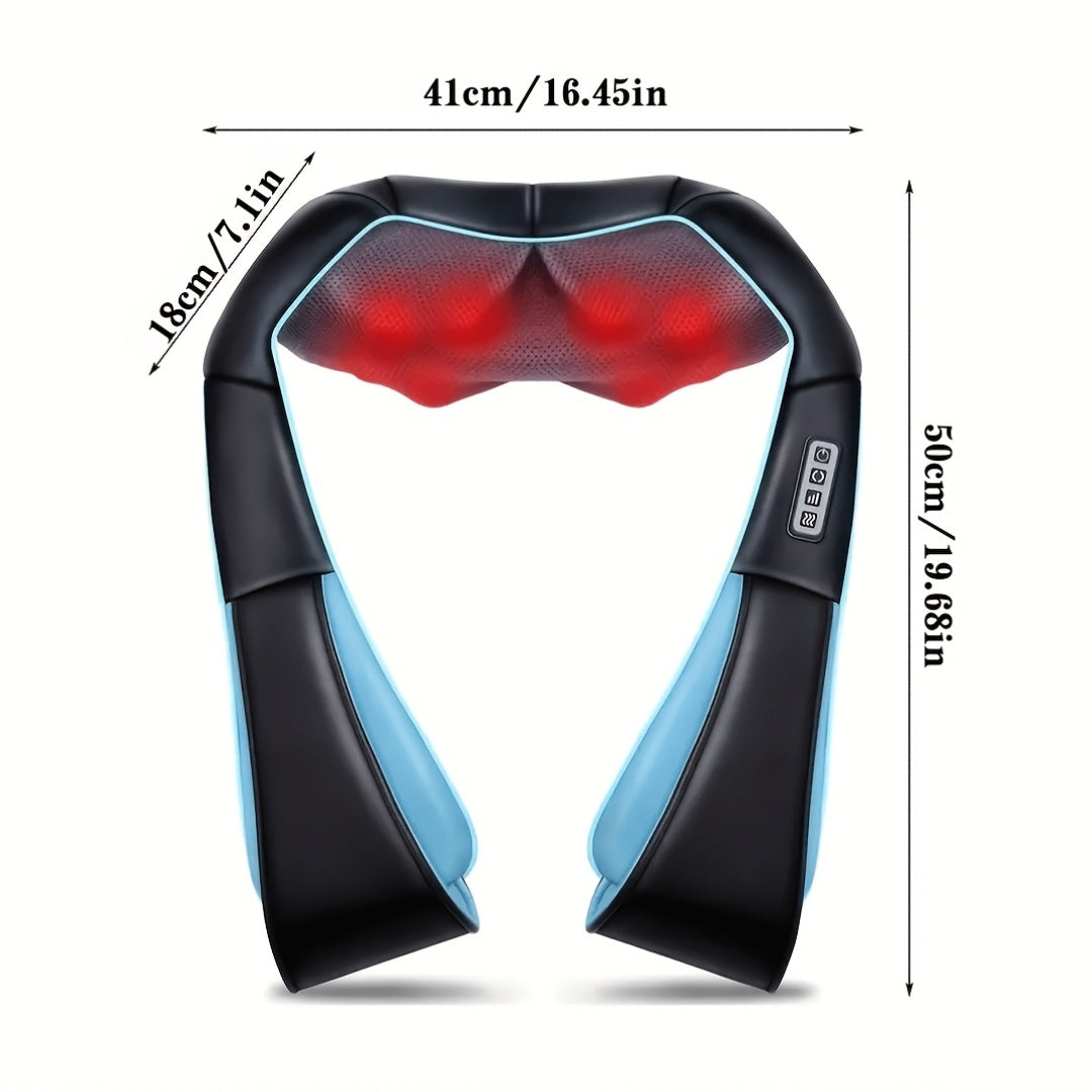 Black Shiatsu Neck and Shoulder Massager with Heat and Deep Kneading Massage for Neck, Back and Waist, Personal Relaxation Gift for Adults