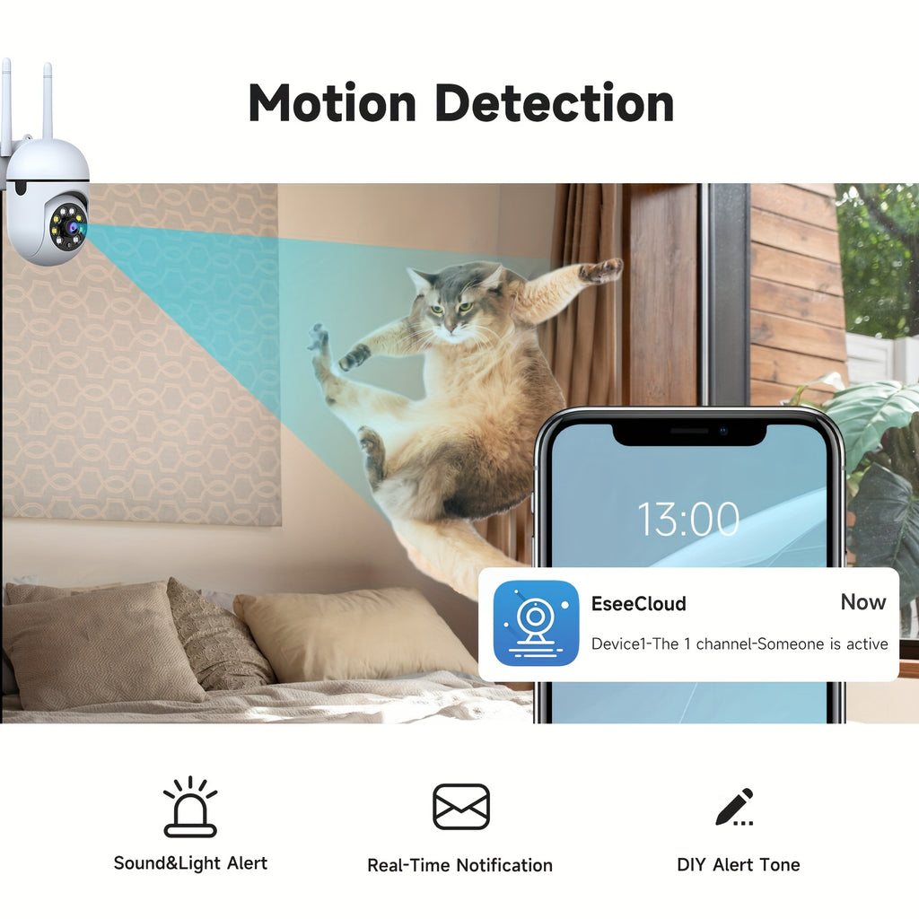 2K Security Camera 2-Pack, 5G Dual-Band WiFi Cameras with 355° Pan & Tilt, 2K QHD, AI Motion Detection & Tracking, Color Night Vision, Two-Way Audio, 256GB SD & Cloud, Festival Gift