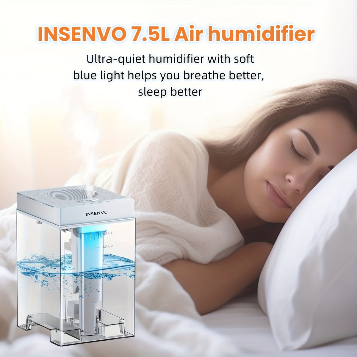 1.19gal White Humidifier, Three-stage Atomization Gear, Adapt to Different Rooms, Timed Shutdown And Energy Saving, Easy to Clean And Maintain, Essential for Families In Winter And Spring, Suitable for Offices, Bedrooms, Living Rooms, Apartments