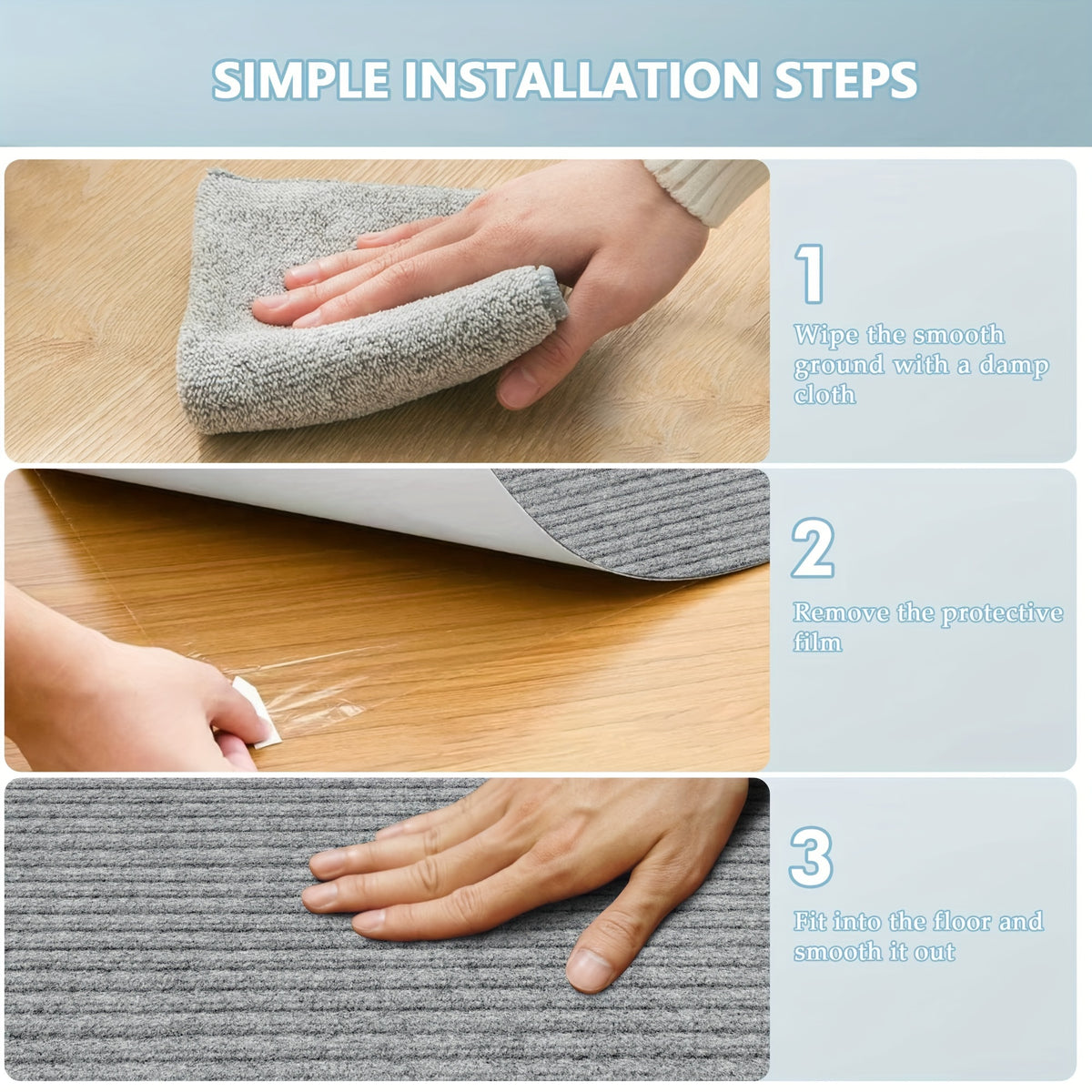 Low Profile Indoor Doormat and Entryway Runner with Grooved Surface and Listed Rubber Backing, Seven Size Options in Grey, Black or Brown for Home Entrances