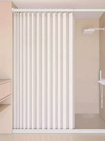 Accordion Door Curtain in Polyester with Hooks and Storage Straps, Foldable Room Divider Panel in Four Colors and Two Unfolded Sizes for Home Interiors
