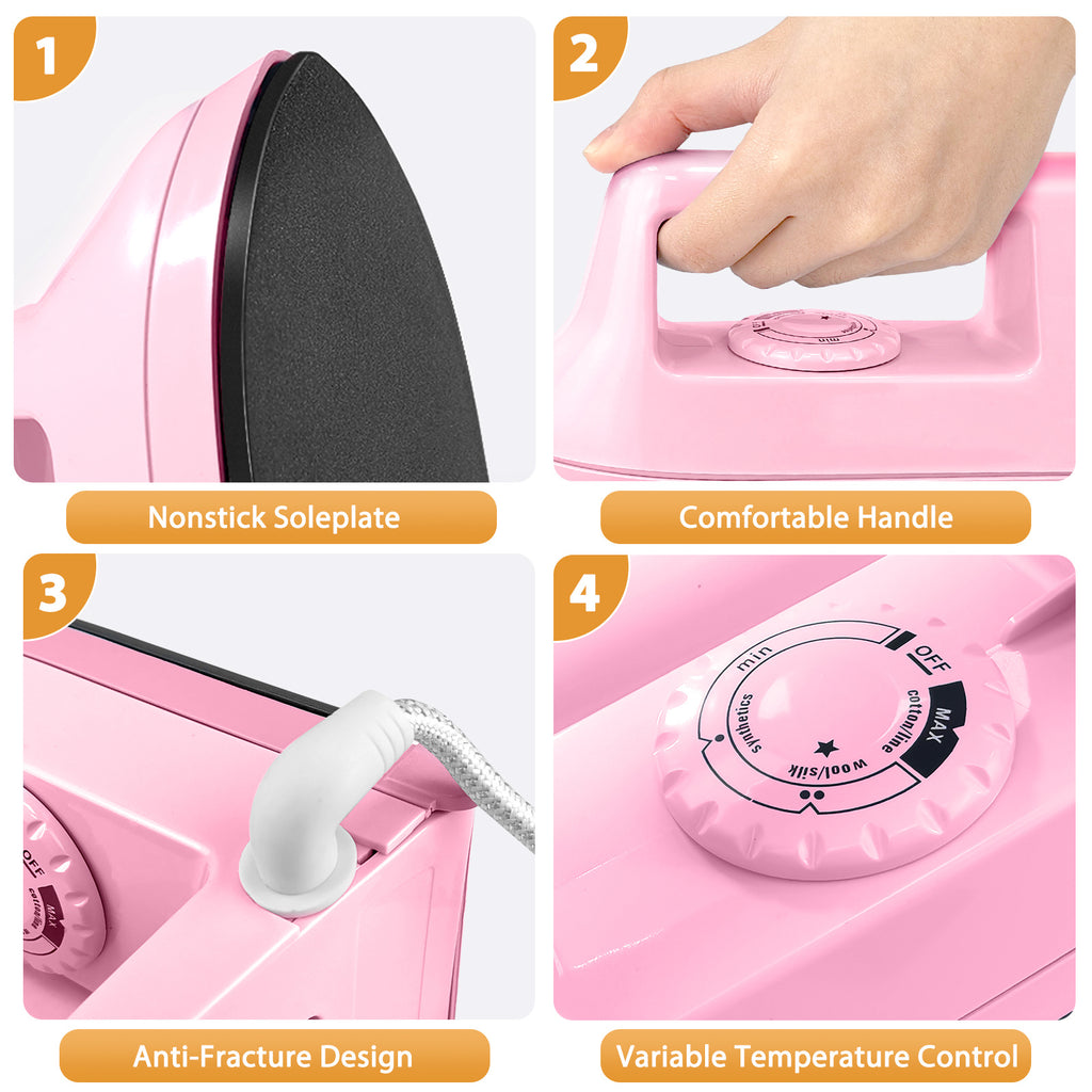 Mini Craft Heat Press 400W with Base Pad, Portable Heat Transfer Iron for DIY T-Shirts, Shoes, Bags and Compatible Vinyl Customization Projects