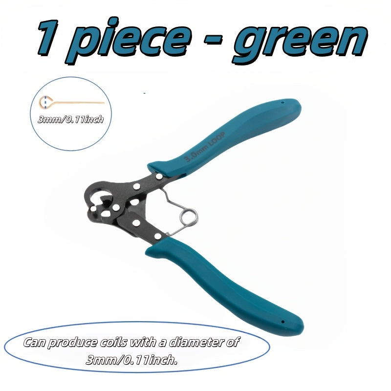 Multi-Size Ring Pliers for Jewelry Making, Single Dark Green Craft Tool with Listed 1.5mm, 2.25mm and 3.0mm Sizes for Compatible Copper Wire and DIY Projects
