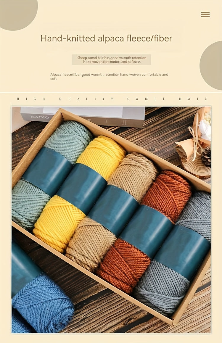 Alpaca Blend Knitting Yarn, Five-Piece Set with Listed 95% Alpaca and 5% Acrylic, 3.53 oz per Piece for 4–5 mm Needles and Handmade Scarves, Hats or Sweaters