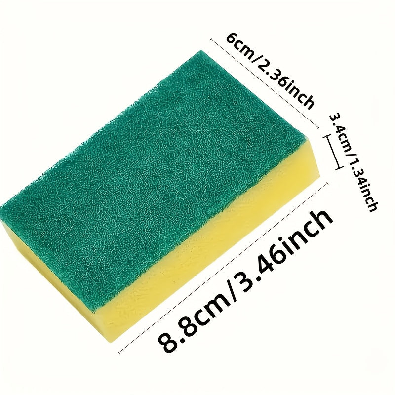 Kitchen Cleaning Sponges, 10 or 20-Piece Double-Sided Scouring Pad Packs with Absorbent Sponge Wipe Reference for Compatible Dishes and Household Surfaces