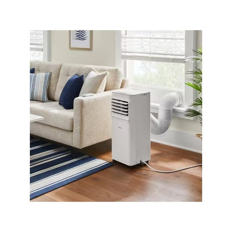 Vissani Portable Air Conditioner in White, 115V 3-in-1 Unit with Remote, 24-Hour Timer, Washable Filter and Casters, 5000 or 6000 BTU-Labeled Options