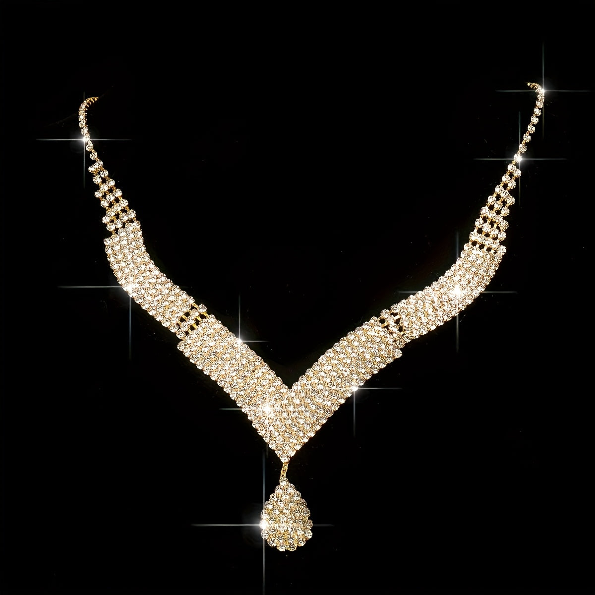 Evening Bag and Jewelry Set for Women, 4-Piece Sparkling Striped Handbag with Necklace, Earrings and Bracelet for Weddings, Bridesmaids and Formal Parties
