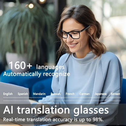 Audio Translation Glasses with Listed 160-Language Translation, GPT Chat, Music and Calls, Photochromic, Color-Changing and Anti-Blue Light Lens Options