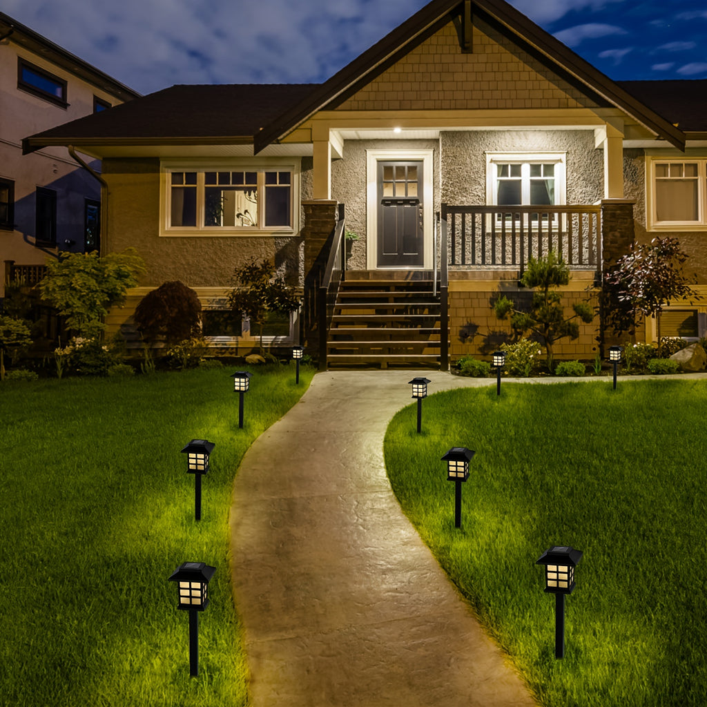 White-Light Solar Pathway Lights, Listed 12-Piece Outdoor LED Set with Automatic On-Off for Garden Paths, Lawn Borders, Patio and Yard Landscape Decoration
