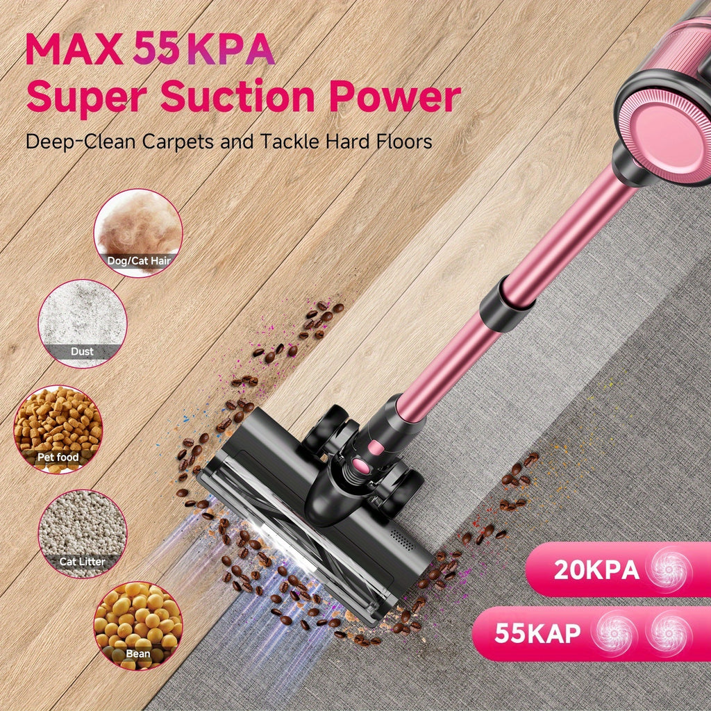8-in-1 Cordless Vacuum Cleaner for Home, Lightweight Wireless Household Vacuum for Hardwood Floors, Carpets and Pet Hair in Four Color Options