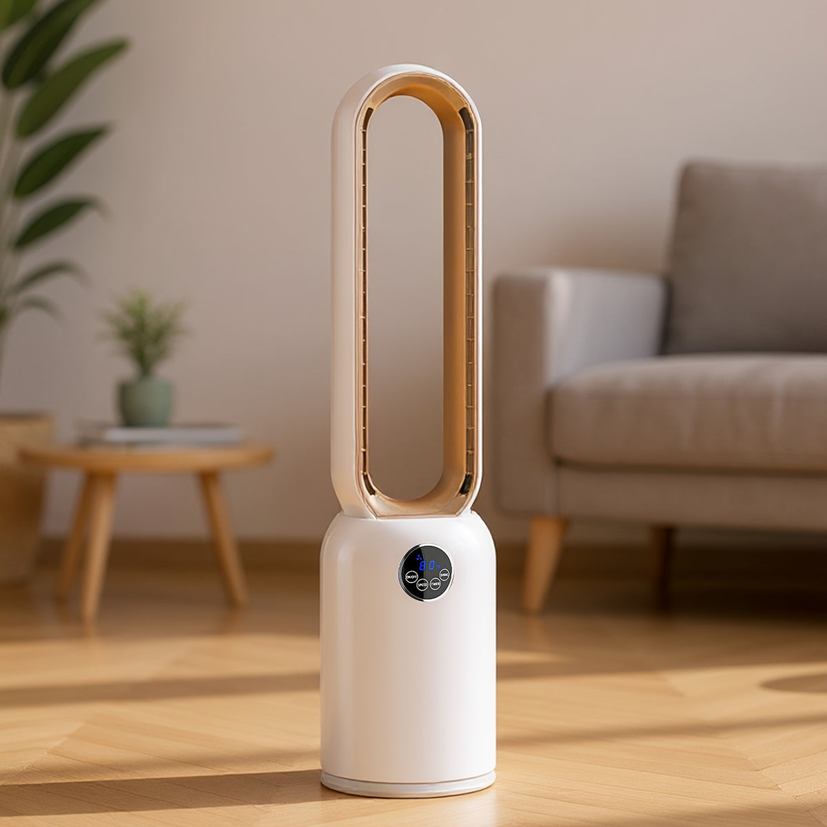 36-Inch Bladeless Tower Fan with Remote, 24 Speeds, 90-Degree Oscillation and 12-Hour Timer, Touch LED Display for Bedroom, Living Room and Office Airflow