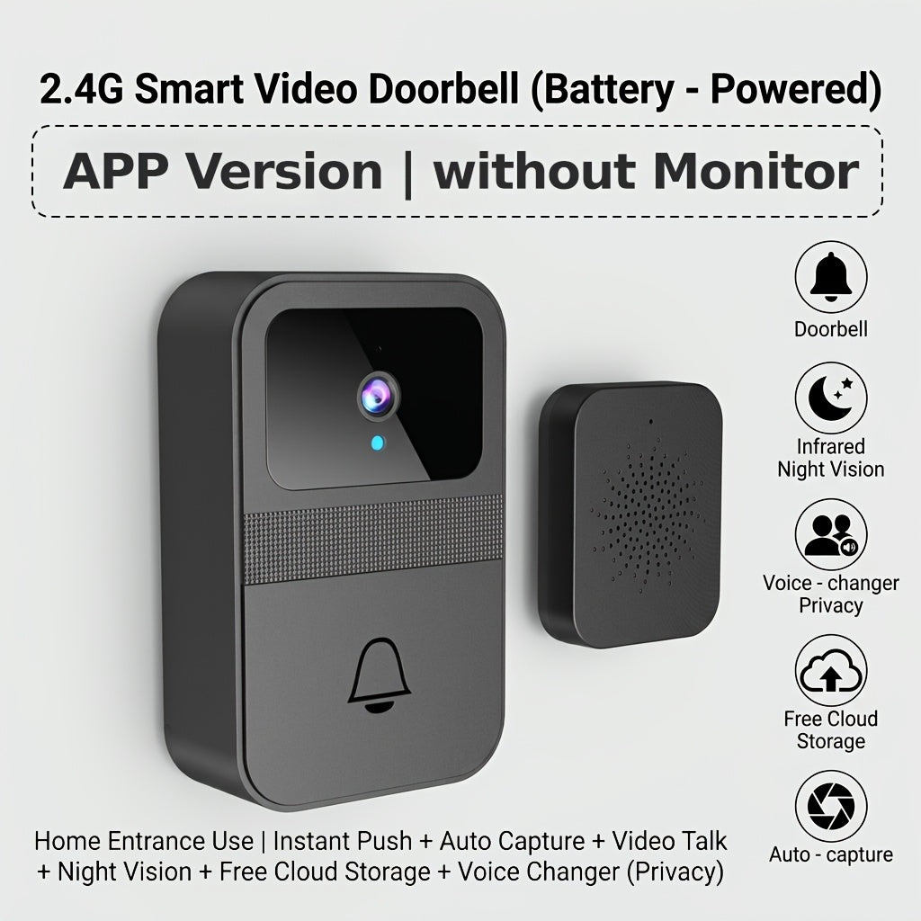 1 Set, Doorbell Camera Wireless No Subscription, Water Resistant Wireless Video Doorbell, Equipped with A 4. 3-inch Display, Real-time Communication Is Like Making A Phone Call, No Need for Button Intercom, One Click Answer, Fisheye Wide-angle Lens