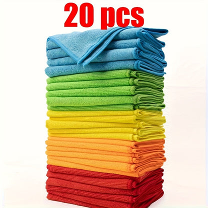 Ultra-Fine Microfiber Cleaning Cloths in Random Colors, Reusable 5, 10, 20 or 50 Piece Wiping Towel Packs for Compatible Car and Household Surface Care